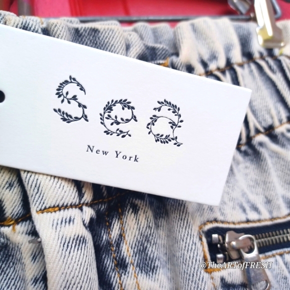 Sea New York Blue Gray Acid Washed Mini Skirt Casual - Picture 10 of 16